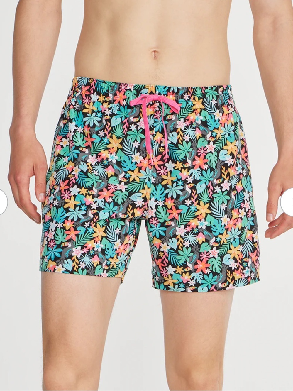 chubbies Men’s Classic Swim Trunk Bloomerangs Black Tropical FloralMedium